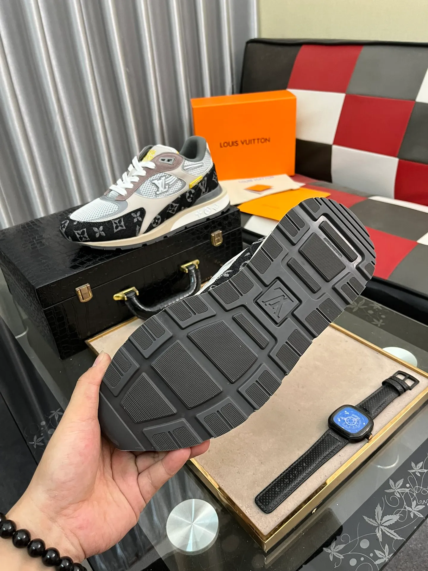 Men's Men's Shoes 💰660⌚️⌚️【LOUIS VUITTON) New 🍀LV Louis Vuitton*——LV classic dad shoes trendy shoes! Made of imported original soft calf leather, imported fly woven lining. Original wear-resistant rubber outsole! High quality products! Code number: 38-44